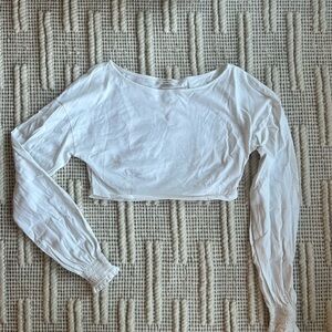 Aritzia Wilfred Free long sleeve white crop top XXS